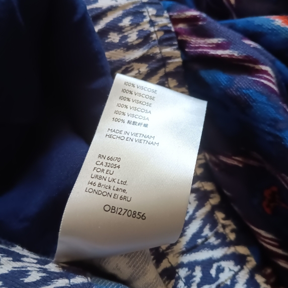 ANTHROPOLOGIE High Rise Wide Leg Multicolor Blue Print Vale Pants - Picture 8 of 8